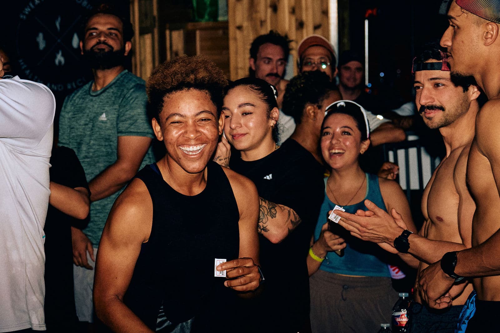 Wood-fired sauna interior